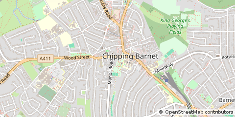 Map of Barnet, Hertfordshire