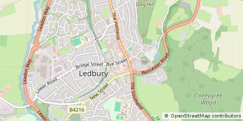 Map of Ledbury, Herefordshire