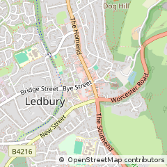 Map of Ledbury, Herefordshire