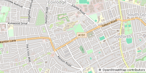 Map of Newcastle Upon Tyne, Tyne and Wear