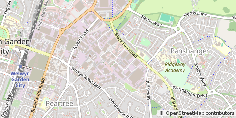 Map of Welwyn Garden City, Hertfordshire
