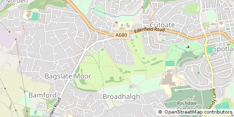 Map of Rochdale, Lancashire