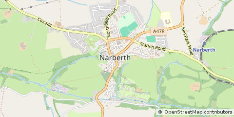 Map of Narberth, Pembrokeshire