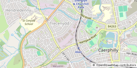 Map of Caerphilly, MID Glamorgan