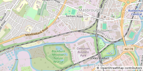 Map of Rotherham, South Yorkshire