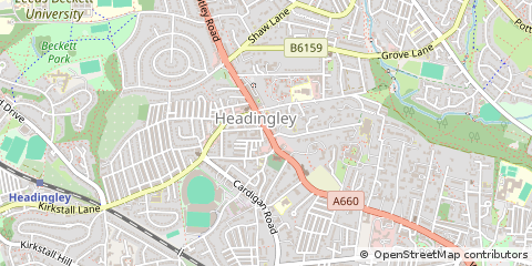 Map of Leeds, West Yorkshire
