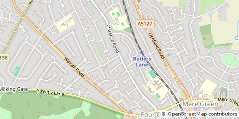 Map of Sutton Coldfield, West Midlands