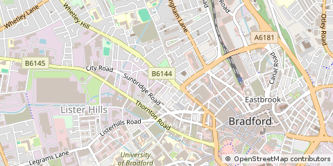Map of Bradford, West Yorkshire