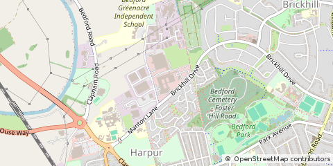 Map of Bedford, Bedfordshire