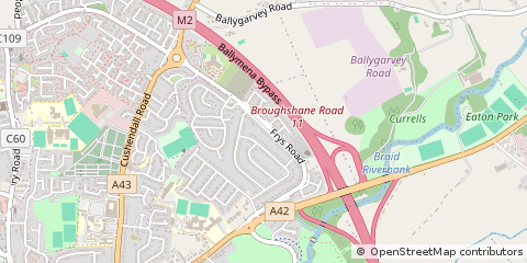 Map of Ballymena, Antrim