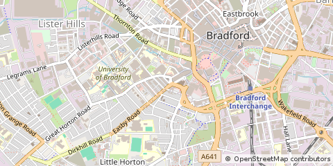 Map of Bradford, West Yorkshire