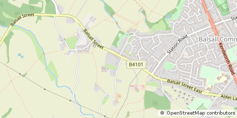 Map of Balsall Common, Warwickshire