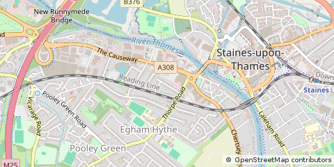 Map of Staines, Middlesex