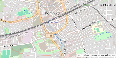 Map of Romford, Essex