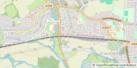 Map of Taunton, Somerset