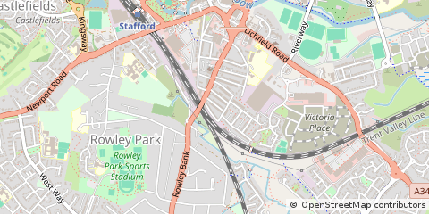Map of Stafford, Staffordshire