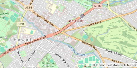 Map of Feltham, Middlesex