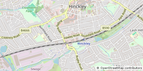 Map of Hinckley, Leicestershire