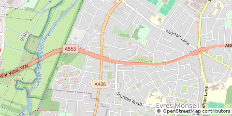 Map of Leicester, Leics
