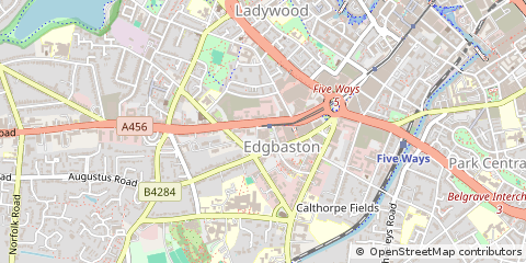 Map of Birmingham, West Midlands