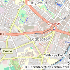 Map of Birmingham, West Midlands