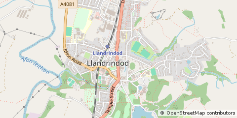 Map of Llandrindod Wells, Powys