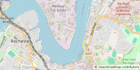 Map of Rochester, Kent