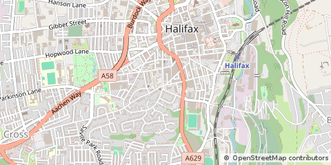 Map of Halifax, West Yorkshire