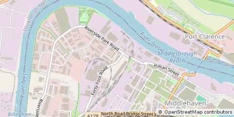 Map of Riverside Park, Middlesbrough