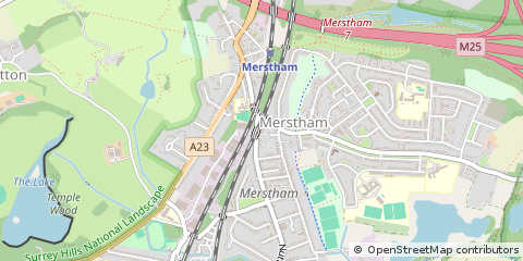 Map of Merstham, Surrey.