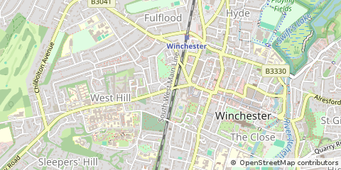 Map of Winchester, Hampshire