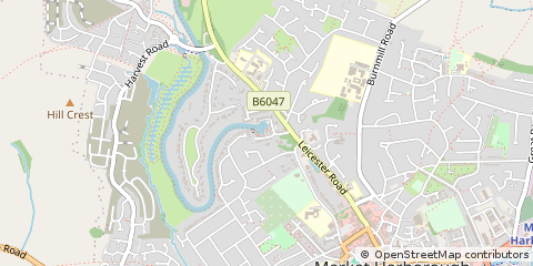 Map of Market Harborough, Leicestershire