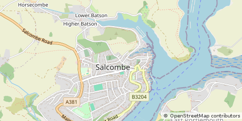 Map of Salcombe, Devon