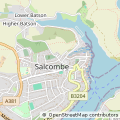 Map of Salcombe, Devon