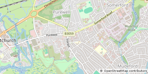 Map of Christchurch, Dorset