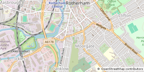 Map of Rotherham, South Yorkshire