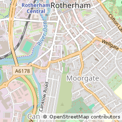 Map of Rotherham, South Yorkshire