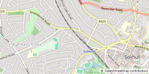 Map of Solihull, West Midlands