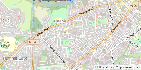 Map of Bolton, Lancashire