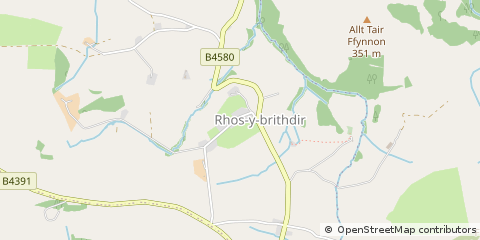 Map of Llanfyllin, Powys