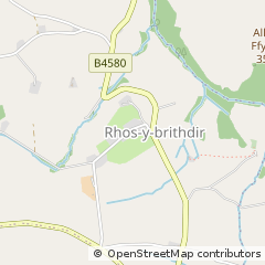 Map of Llanfyllin, Powys