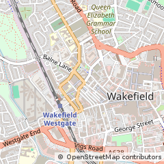 Map of Wakefield, West Yorkshire