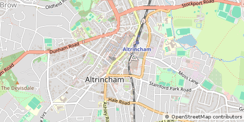 Map of Altrincham, Cheshire