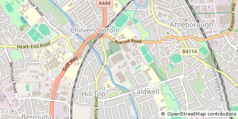 Map of Nuneaton, Warwickshire