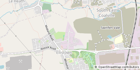Map of Coalville, Leicestershire