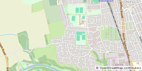Map of Ashington, Northumberland