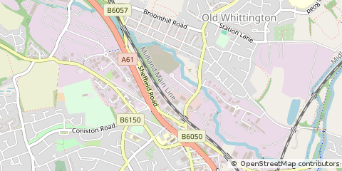 Map of Chesterfield, Derbyshire