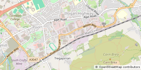 Map of Redruth, Cornwall