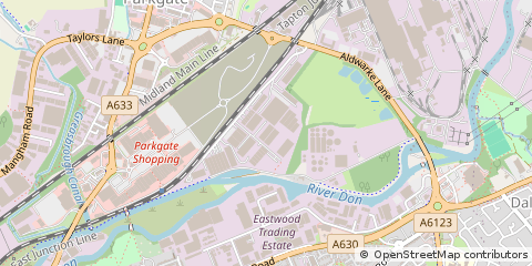 Map of Rotherham, South Yorkshire