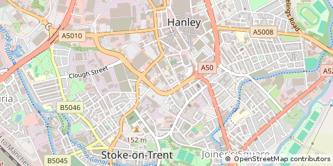Map of Stoke on Trent, Staffordshire